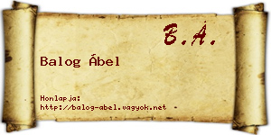 Balog Ábel névjegykártya